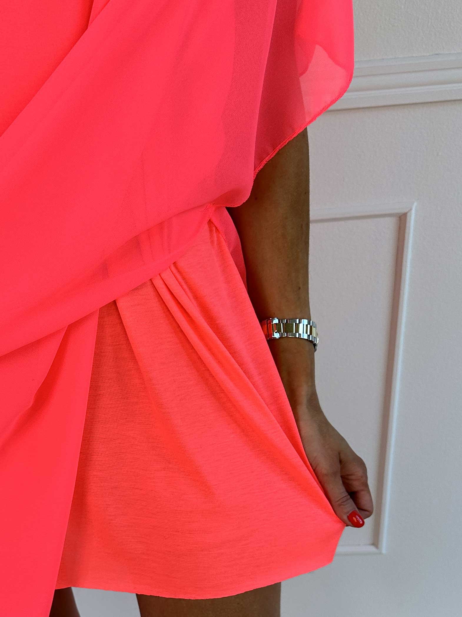 Mirabella Plain - Tunikakjole med chiffonlag og underkjole i viskose